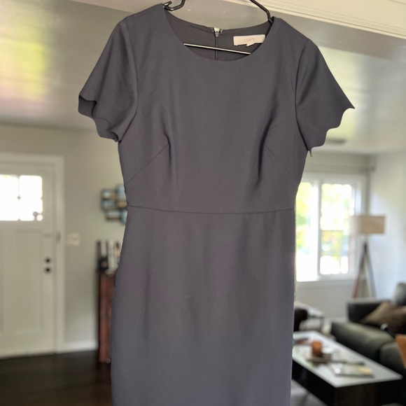 Loft Charcoal Gray Office/work Dress - Picture 1 of 8